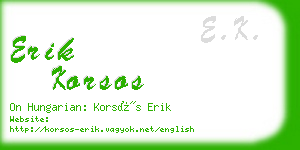 erik korsos business card